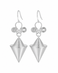Silver-Tone Art Deco Earrings with Gemstone — Liangshan