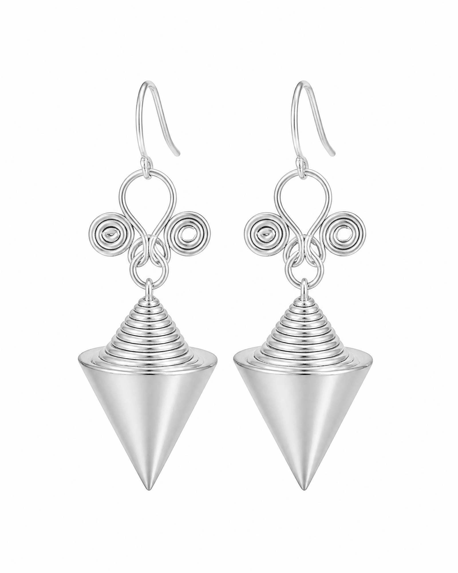 Silver-Tone Art Deco Earrings with Gemstone — Liangshan