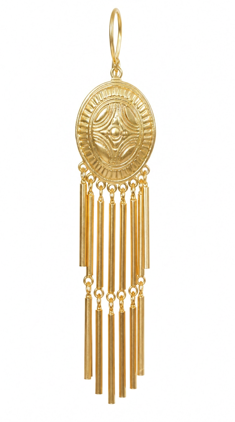 Gold-Tone Geometric Drop Earrings — Liangshan