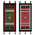 Embroidered Wall Hanging with Rod Loops — Pair (100×50cm each)